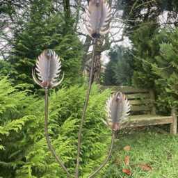 Metal Garden Rusty Steel Thistle/Teasel Spray Stake Decoration - thumbnail 4