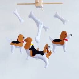 Hound & Beagle Baby Crib Mobile Nursery Decor Cot, Hanging Mobile, Animals Dog - thumbnail 3