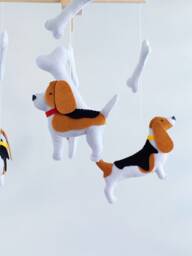 Hound & Beagle Baby Crib Mobile Nursery Decor Cot, Hanging Mobile, Animals Dog