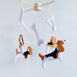 Hound & Beagle Baby Crib Mobile Nursery Decor Cot, Hanging Mobile, Animals Dog - thumbnail 4