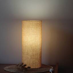 Organic Hemp Table Lamp - Rose Des Sables Handcrafted Bedside Natural Decor Made in France - thumbnail 4