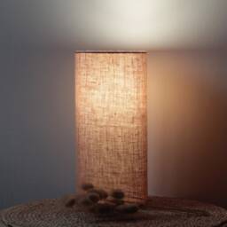 Organic Hemp Table Lamp - Rose Des Sables Handcrafted Bedside Natural Decor Made in France - thumbnail 2