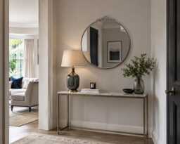 Silver Ornate Crested Overmantle Round Mirror - Elegance Defined 100cm