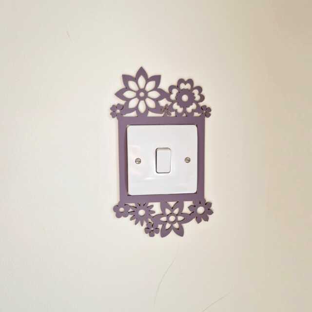 Wild Flower Light Switch Surround, Floral Play Room Decor, Wildflower Theme Bedroom Decoration, Daisy Poppy Baby Room, Wall Art - image 1