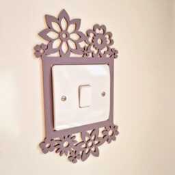 Wild Flower Light Switch Surround, Floral Play Room Decor, Wildflower Theme Bedroom Decoration, Daisy Poppy Baby Room, Wall Art - thumbnail 2