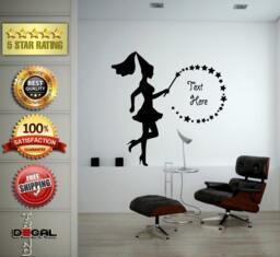 Fairy Magic Wand Dust Your Custom Personal Text Wall Window Sticker Decal Vinyl Silhouette Decor L1884 - thumbnail 1