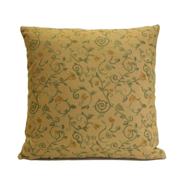 Lime Greenish Yellow Pillow, Throw Pillow Cover, Decorative Cushion Accent Cotton Blend, Floral Pattern, Modern
