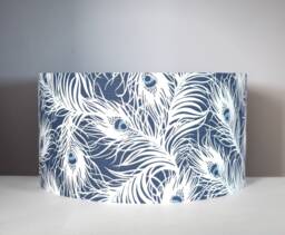 Blue Peacock Feather Lampshade, Handmade For Ceiling Or Lamp Base, 20cm To 50cm Diameters - thumbnail 1