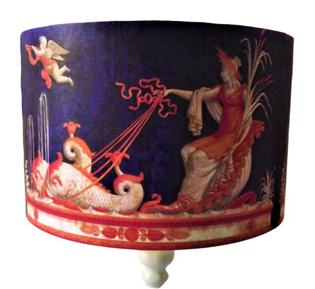 Greek Goddess Lampshade, Vintage, Shabby Chic, Antique Wallpaper Design Fatta Da Mamma - image 1