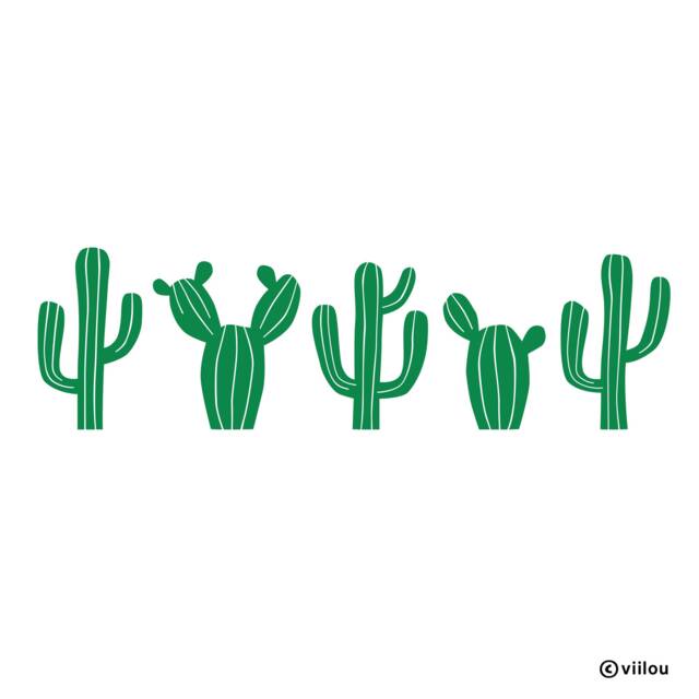 Wall Stickers Cacti Illustration Cactus Decals Plants Tattoos Cacti Prints Motifs Glass Door Pictures Decor Window Foil Diy - image 1