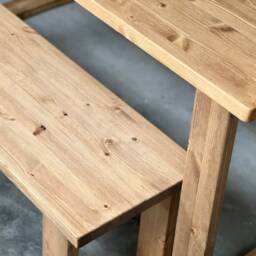 Verde // Scandinavian Dining Table & Bench With Pine Square Legs - thumbnail 2