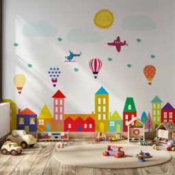 Kids Wall Decals City Scene, Stickers, Decal, Nursery Decals, Baby Decor, Gift, Shower, Mural - thumbnail 3