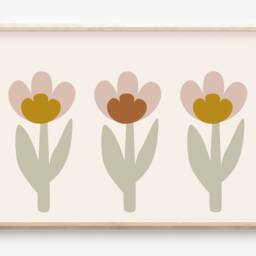Set Of 2 Gingham & Wildflower Prints For Girls Bedroom, Nursery Or Playroom - Prints Only - thumbnail 2