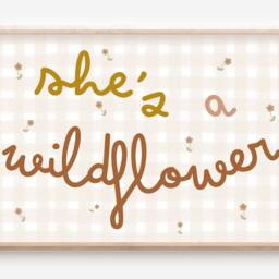 Set Of 2 Gingham & Wildflower Prints For Girls Bedroom, Nursery Or Playroom - Prints Only - thumbnail 3