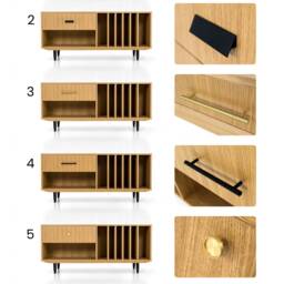 Mid-Century Sideboard, Dresser, Commode, Credenza Made Of Oak Vaneer - Livlo D-S12 - thumbnail 3