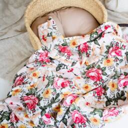 "Floral Muslin Swaddle Blanket Organic Bamboo Cotton Baby Wrap - 47""x47" - thumbnail 3