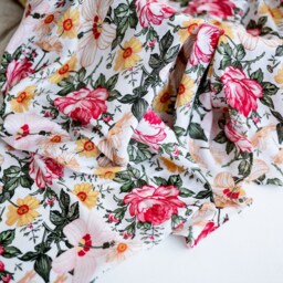"Floral Muslin Swaddle Blanket Organic Bamboo Cotton Baby Wrap - 47""x47" - thumbnail 2