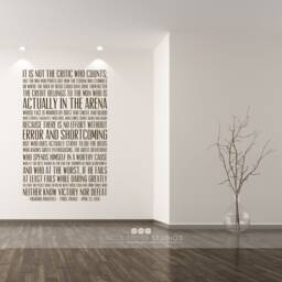 The Man in Arena Quote Wall Decal - Business Office Vinyl Words - thumbnail 1