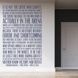 The Man in Arena Quote Wall Decal - Business Office Vinyl Words - thumbnail 2
