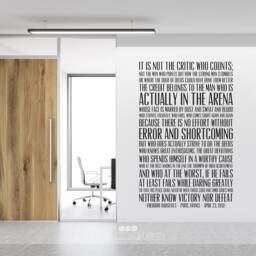 The Man in Arena Quote Wall Decal - Business Office Vinyl Words - thumbnail 3