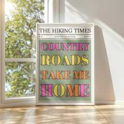 Hiking Times News Print Country Roads Typography Poster - thumbnail 3