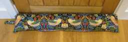Draught Excluder, William Morris Strawberry Thief Door Stopper, Indigo Navy Blue Draft Draught Dodger - thumbnail 1