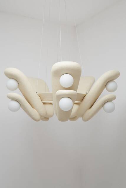 Handmade Ceramic Ceiling Lighting, Modern Clay Chandelier Hanging Lamp, Handcrafted Chandelier, Light - image 1