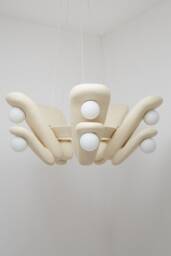 Handmade Ceramic Ceiling Lighting, Modern Clay Chandelier Hanging Lamp, Handcrafted Chandelier, Light - thumbnail 1