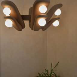 Handmade Ceramic Ceiling Lighting, Modern Clay Chandelier Hanging Lamp, Handcrafted Chandelier, Light - thumbnail 3