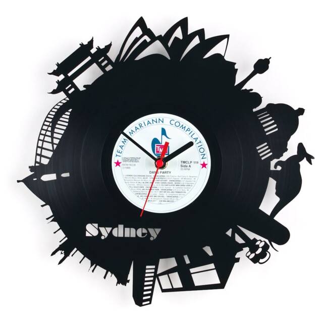 Wall Clock - Vinyl Record Reuse Original Design Recycling Sustainable Wall Decoration- Sydney - image 1
