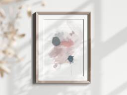 Modern Abstract Print, Pastel Colours Wall Art, Art Minimalist Home Decor - thumbnail 1