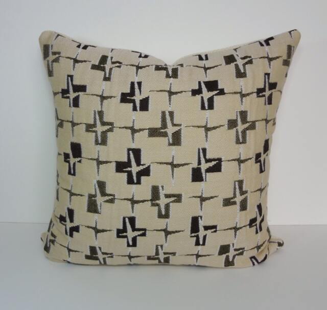 Retro Mid-Century Throw Pillow Cover Brown Tan Starburst, 20x20 - image 1