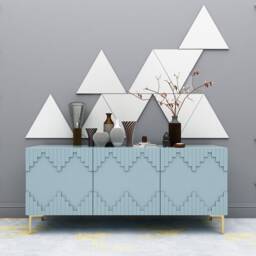 Triangle Wall Decor - Black Or White Art , Triangles 3D, Geometric Art, Modern Skutri10 - thumbnail 1