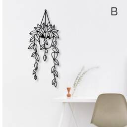 Wooden Flowers - 3D Wall Decoration Flower Pots Kitchen Bedroom Picture Above Bed Hallway Bathroom Modern Mother's Day - thumbnail 3
