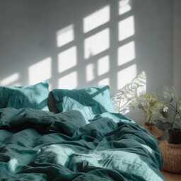 Teal Linen Duvet Cover Soft 1 Medium Weight Cover Breathable Stonewashed Comfort - thumbnail 3