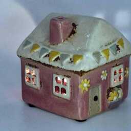 Pink Ceramic Tea Light Cottage With Flowers & Bunting Decorations - thumbnail 4