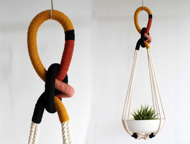 The Grande Monolith Macrame Plant Hanger, Hanging Planter - image 1