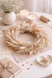 Dried Flower Wreath Boho - Year-Round Made Of Dried Flowers, Natural Wall & Table Decoration, Sustainable Boho Decor - thumbnail 1