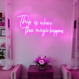 Magic Happens Neon Sign Custom Salon Decor, Dimmable Led - thumbnail 3