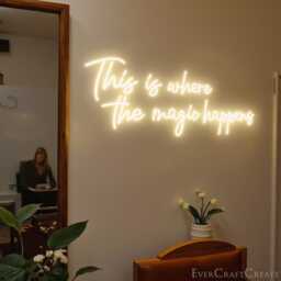 Magic Happens Neon Sign Custom Salon Decor, Dimmable Led - thumbnail 2