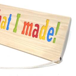 Kids Artwork Display, Look What I Made Sign, Playroom Decor, Wood Childrens Wall Art, Hanging Artwork, Art Holder - thumbnail 2