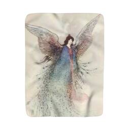 "Tennyo, Sherpa Fleece Blanket, Vintage Illustration From 1910, Japanese Mythology, 50""x60" - thumbnail 1