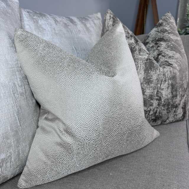 Beige Cream Pillow Cover - Glamour Cushion Cover Made in Designer Guild Fabric, Sesia , Double Sided Cover, Two Toned Shimmering Yarn - image 1