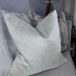 Beige Cream Pillow Cover - Glamour Cushion Cover Made in Designer Guild Fabric, Sesia , Double Sided Cover, Two Toned Shimmering Yarn - thumbnail 4
