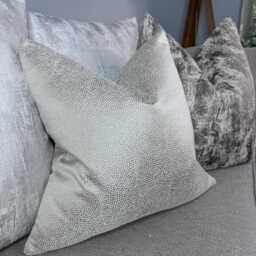 Beige Cream Pillow Cover - Glamour Cushion Cover Made in Designer Guild Fabric, Sesia , Double Sided Cover, Two Toned Shimmering Yarn - thumbnail 1