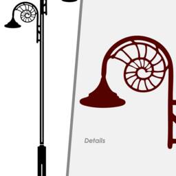Jurassic Coast Wall Decal Lyme Regis Street Lamp With Seagulls - thumbnail 2