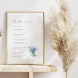 Sympathy Gift - My Mother's Garden Poem Art Print Unframed - thumbnail 2