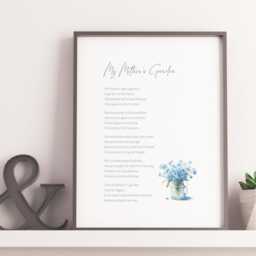 Sympathy Gift - My Mother's Garden Poem Art Print Unframed - thumbnail 3