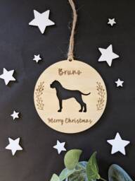 Personalised Boxer Dog Christmas Bauble - Silhouette - thumbnail 1