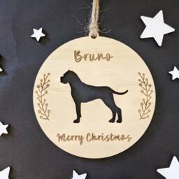 Personalised Boxer Dog Christmas Bauble - Silhouette - thumbnail 2